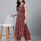 Janasya Bright Cotton Floral A-Line Kurta Set | Swadesiicart