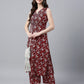 Janasya Bright Cotton Floral A-Line Kurta Set | Swadesiicart