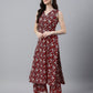 Janasya Bright Cotton Floral A-Line Kurta Set | Swadesiicart