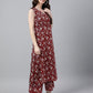 Janasya Bright Cotton Floral A-Line Kurta Set | Swadesiicart