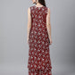 Janasya Bright Cotton Floral A-Line Kurta Set | Swadesiicart
