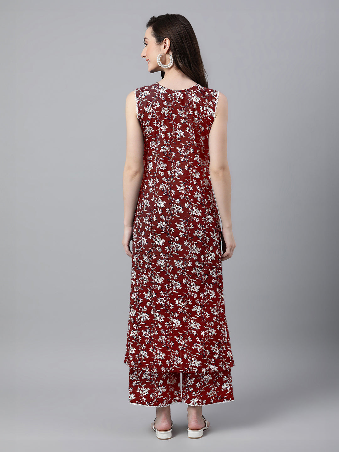 Janasya Bright Cotton Floral A-Line Kurta Set | Swadesiicart