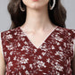 Janasya Bright Cotton Floral A-Line Kurta Set | Swadesiicart