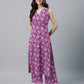 Janasya Bright Cotton Floral A-Line Kurta Set | Swadesiicart