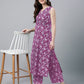 Janasya Bright Cotton Floral A-Line Kurta Set | Swadesiicart