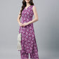 Janasya Bright Cotton Floral A-Line Kurta Set | Swadesiicart