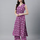 Janasya Bright Cotton Floral A-Line Kurta Set | Swadesiicart