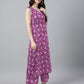 Janasya Bright Cotton Floral A-Line Kurta Set | Swadesiicart