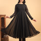 Janasya Dark Georgette Solid Anarkali Kurta Set | Swadesiicart