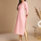 Janasya Pink Crepe Silk Solid Straight Kurta | Swadesiicart