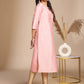 Janasya Pink Crepe Silk Solid Straight Kurta | Swadesiicart