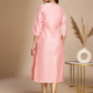 Janasya Pink Crepe Silk Solid Straight Kurta | Swadesiicart