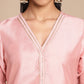 Janasya Pink Crepe Silk Solid Straight Kurta | Swadesiicart