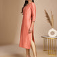 Janasya Peach Crepe Silk Solid Straight Kurta - Swadesiicart