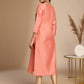 Janasya Peach Crepe Silk Solid Straight Kurta - Swadesiicart