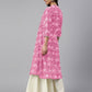 Janasya Dark Cotton Floral Flared Kurta - Swadesiicart