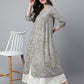 Janasya Light Cotton Floral Flared Kurta - Swadesiicart