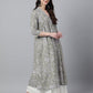Janasya Light Cotton Floral Flared Kurta - Swadesiicart