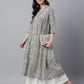 Janasya Light Cotton Floral Flared Kurta - Swadesiicart