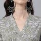 Janasya Light Cotton Floral Flared Kurta - Swadesiicart
