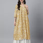 Janasya Light Cotton Floral Flared Kurta - Swadesiicart