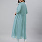 Janasya Light Dobby Chiffon Self Design Flared Kurta | Swadesiicart
