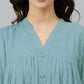 Janasya Light Dobby Chiffon Self Design Flared Kurta | Swadesiicart