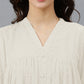 Janasya Light Dobby Chiffon Self Design Flared Kurta | Swadesiicart