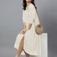 Janasya Light Dobby Chiffon Self Design Flared Kurta | Swadesiicart