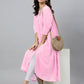 Janasya Light Dobby Chiffon Self Design Flared Kurta | Swadesiicart