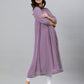 Janasya Light Dobby Chiffon Solid Flared Kurta | Swadesiicart