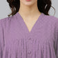 Janasya Light Dobby Chiffon Solid Flared Kurta | Swadesiicart
