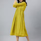 Janasya Bright Dobby Chiffon Self Design Flared Kurta - Swadesiicart
