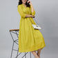 Janasya Bright Dobby Chiffon Self Design Flared Kurta - Swadesiicart