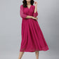 Janasya Bright Dobby Chiffon Self Design Flared Kurta - Swadesiicart