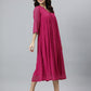 Janasya Bright Dobby Chiffon Self Design Flared Kurta - Swadesiicart