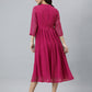 Janasya Bright Dobby Chiffon Self Design Flared Kurta - Swadesiicart
