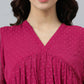 Janasya Bright Dobby Chiffon Self Design Flared Kurta - Swadesiicart