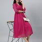 Janasya Bright Dobby Chiffon Self Design Flared Kurta - Swadesiicart
