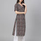 Janasya Dark Cotton Geometric Straight Kurta - Swadesiicart