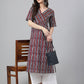 Janasya Dark Cotton Geometric Straight Kurta - Swadesiicart