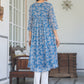 Janasya Dark Chiffon Floral A-Line Kurta | Swadesiicart