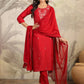 Janasya Dark Chanderi Embroidered Straight Kurta Set | Swadesiicart