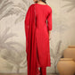 Janasya Dark Chanderi Embroidered Straight Kurta Set | Swadesiicart