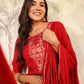 Janasya Dark Chanderi Embroidered Straight Kurta Set | Swadesiicart