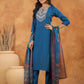 Janasya Dark Silk Blend Yoke Embroidery Straight Kurta Set | Swadesiicart