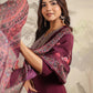 Janasya Dark Chanderi Yoke Embroidery Straight Kurta Set | Swadesiicart