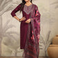 Janasya Dark Chanderi Yoke Embroidery Straight Kurta Set | Swadesiicart