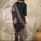 Janasya Dark Chanderi Yoke Embroidery Straight Kurta Set | Swadesiicart