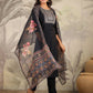 Janasya Dark Chanderi Yoke Embroidery Straight Kurta Set | Swadesiicart